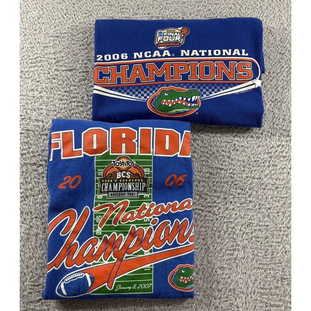VINTAGE Florida Champion Shirt Bundle‎ Mens Large Blue 2006 Y2K College Sports